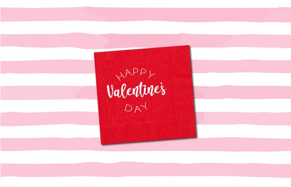 Happy Valentines Day napkins Valentine's Day party decor | Etsy | Etsy (US)