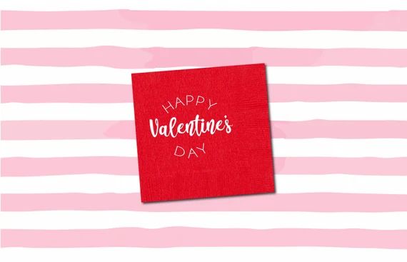 Happy Valentines Day napkins Valentine's Day party decor | Etsy | Etsy (US)