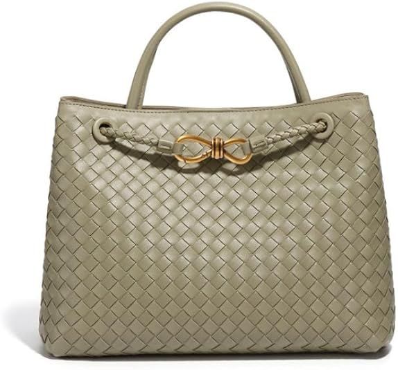 Hobo Handbag for Women Woven Tote Bag Shoulder Bag PU Leather Crossbody Bag Handwoven Satchel Wov... | Amazon (US)