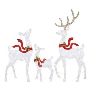 Home Accents Holiday 3-Piece LED Deer Family 22RT20222141 - The Home Depot | The Home Depot