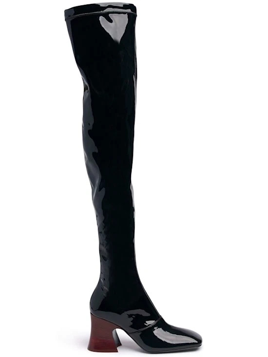 Chloé - 80mm Patent leather over the knee boots - Black | eBay US