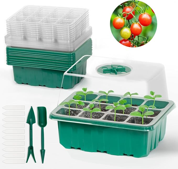 Chunedu 10 Packs Seed Starter Tray Seed Starter Kit with Adjustable Humidity Dome Seed Starting T... | Amazon (US)