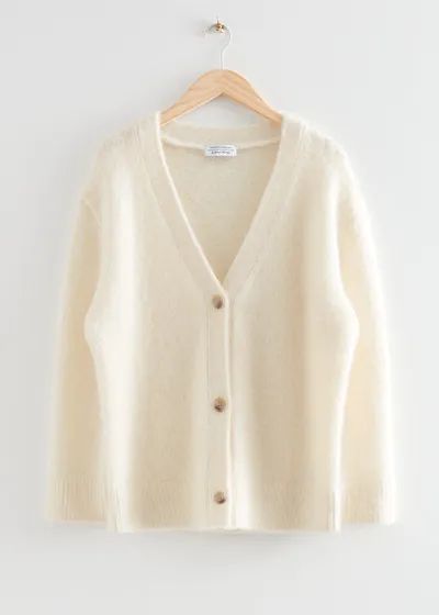 Oversized Wool Knit Cardigan - White - Cardigans - & Other Stories US | & Other Stories US