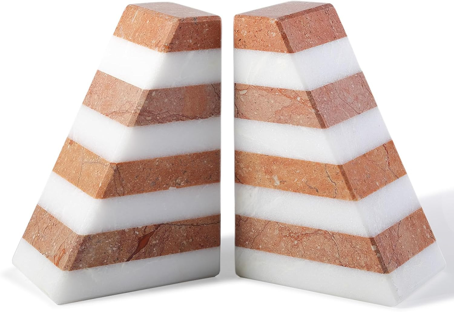 Marble Book Ends, Non-Skid Bookends for Shelves, Composite Bookend with Natural Stone, Heavy Duty... | Amazon (US)