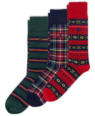 Polo Ralph Lauren Men's 3-Pack Novelty Slack Socks - Macy's | Macy's