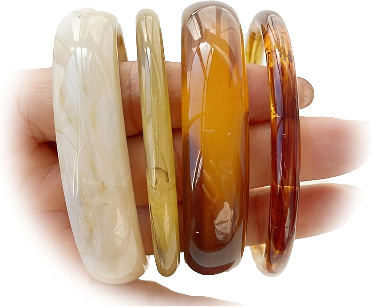 \u00ccF ME Acrylic Bangles Bracelets for Women, Irregular Acrylic Resin Chunky Bracelets Geometri... | Amazon (US)