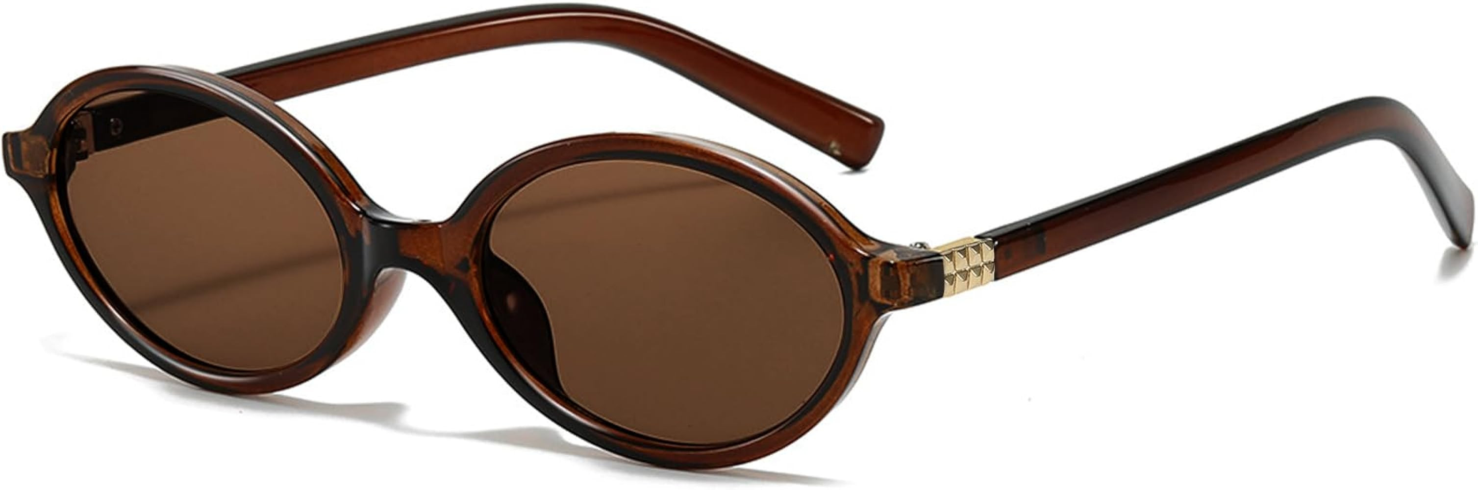 Retro Oval Sunglasses for Women Men Trendy Round Sunnies 90s Vintage Style | Amazon (US)