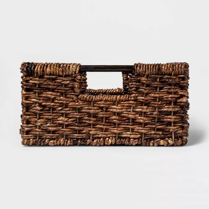 6"x12" Wicker Folio Bin Dark Global Brown - Threshold™ | Target