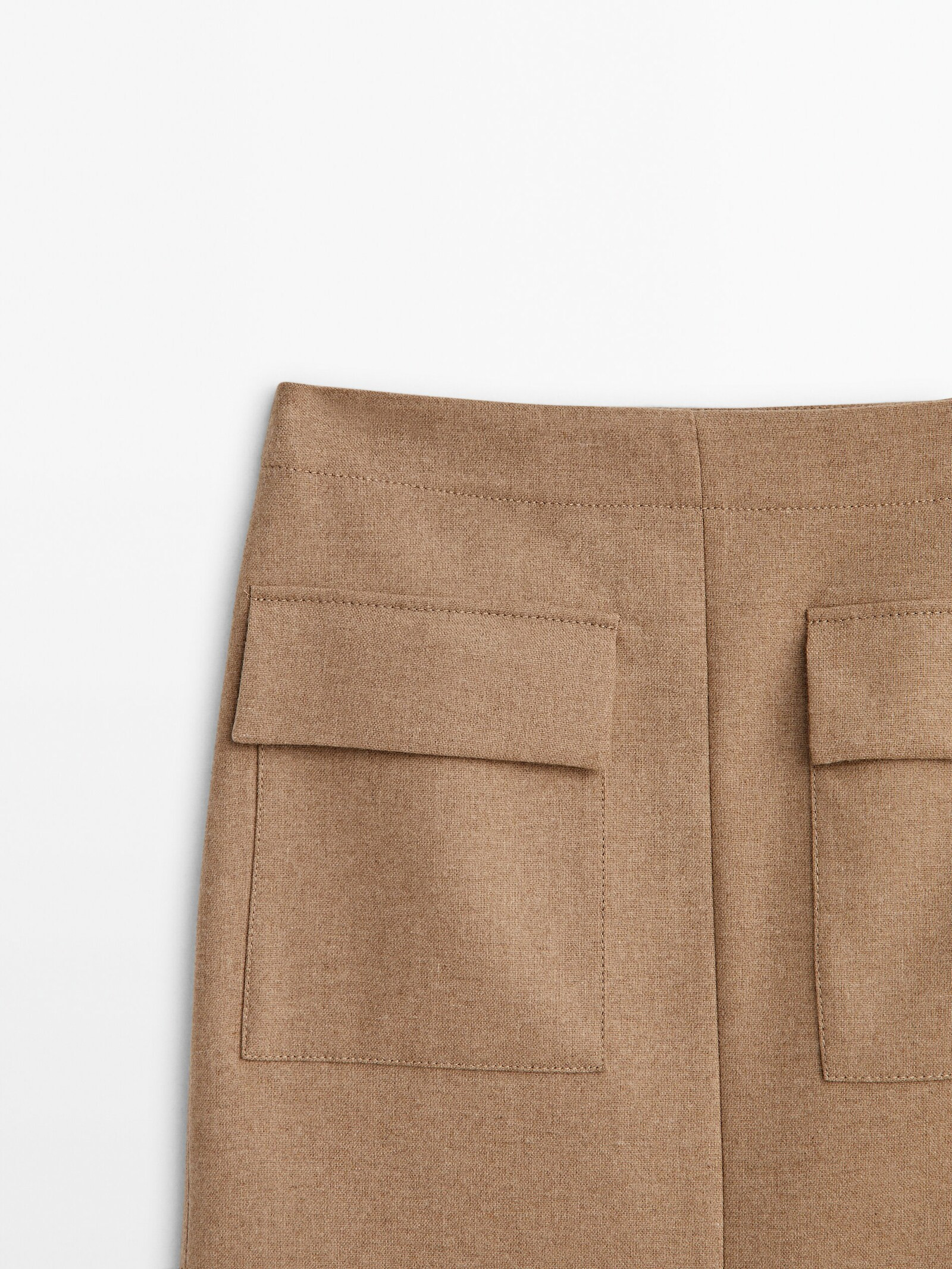 Midi skirt with wool and pockets | Massimo Dutti US