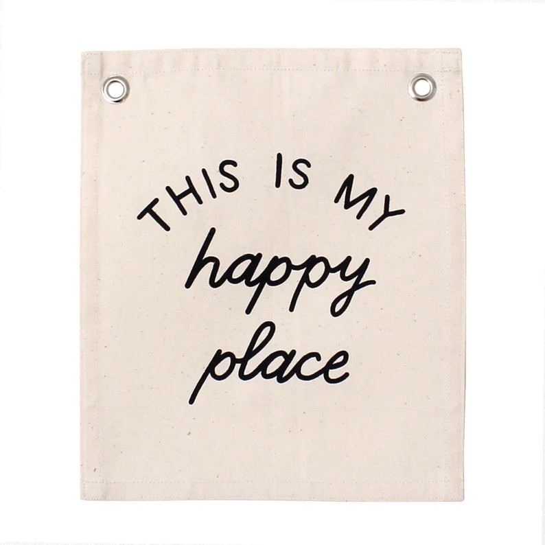 This is My Happy Place Banner Canvas Flag Home Office Decor Inspirational Wall Art Uplifting Quot... | Etsy (US)