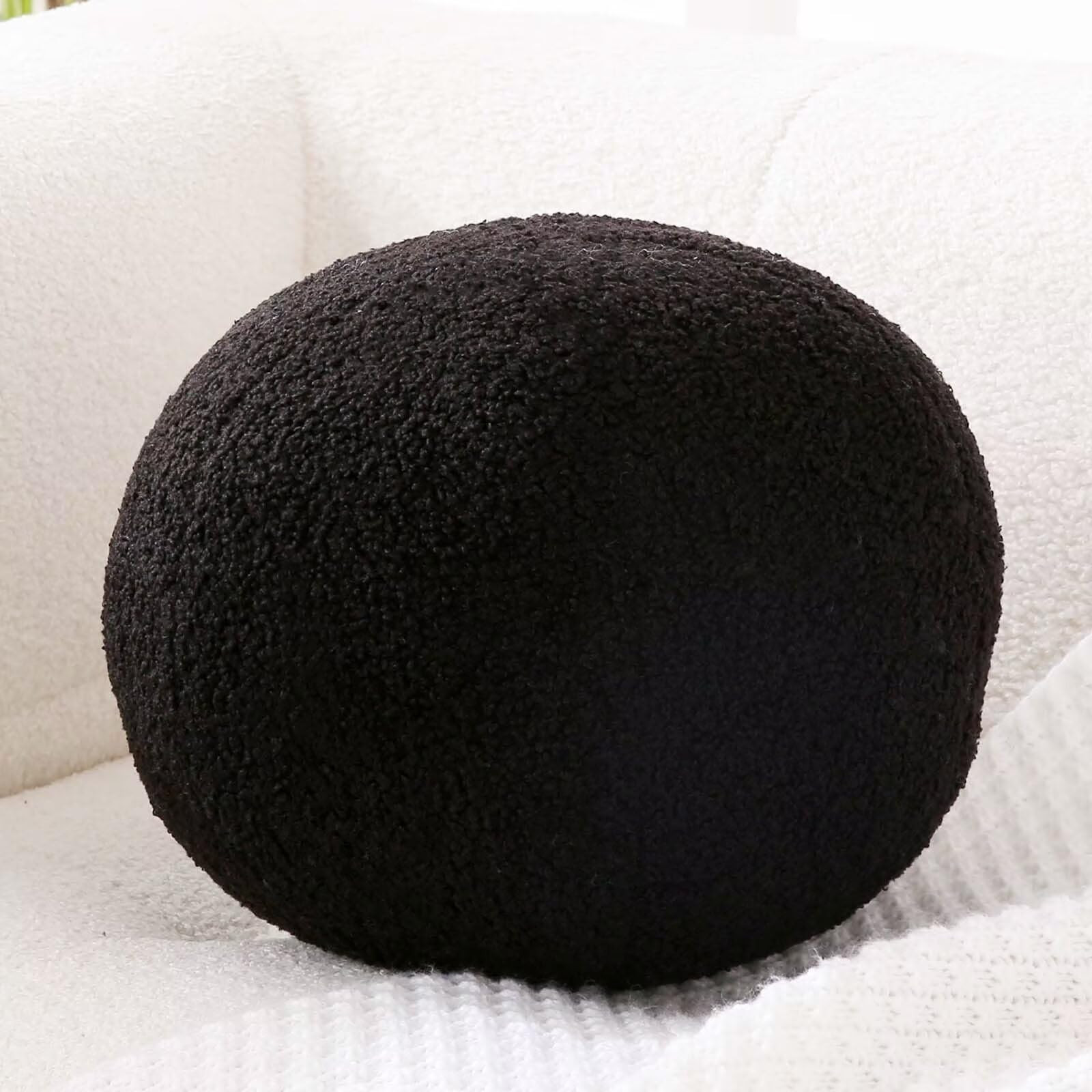 Uvvyui Black Ball Pillow, Soft Round Throw Cushion, Sphere Shaped Decorative Pillow, 11.8 Inch Bo... | Amazon (US)