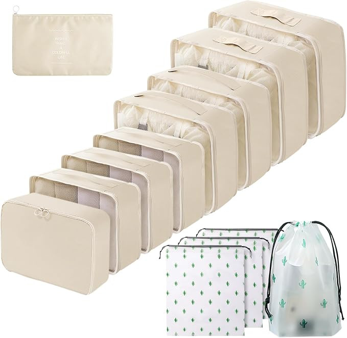 Packing Cubes for Suitcases, 13PCS Multifunction Luggage Suitcase Organiser Bags, Waterproof Trav... | Amazon (UK)