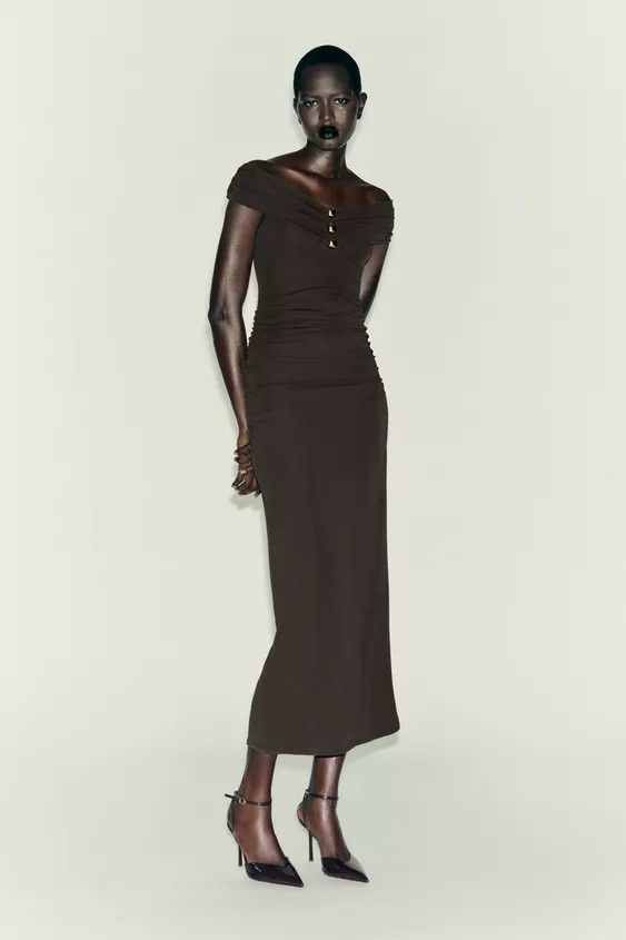 LONG DRAPED DRESS | Zara US