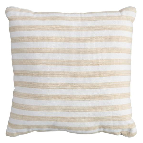 Hampton Sand Woven Stripe Square Outdoor Throw Pillow, 18" | At Home