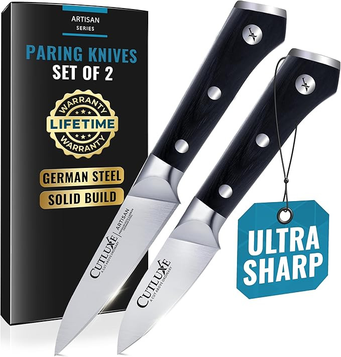 Cutluxe Paring Knife Set – 4" Fruit and 3" Peeling Knives – Small Knife with Razor Sharp Blad... | Amazon (US)