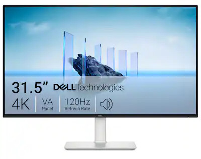 Dell - S3225QS 31.5" VA LED 4K UHD 120Hz FreeSync Monitor with HDR (HDMI, DisplayPort) - White | Best Buy U.S.