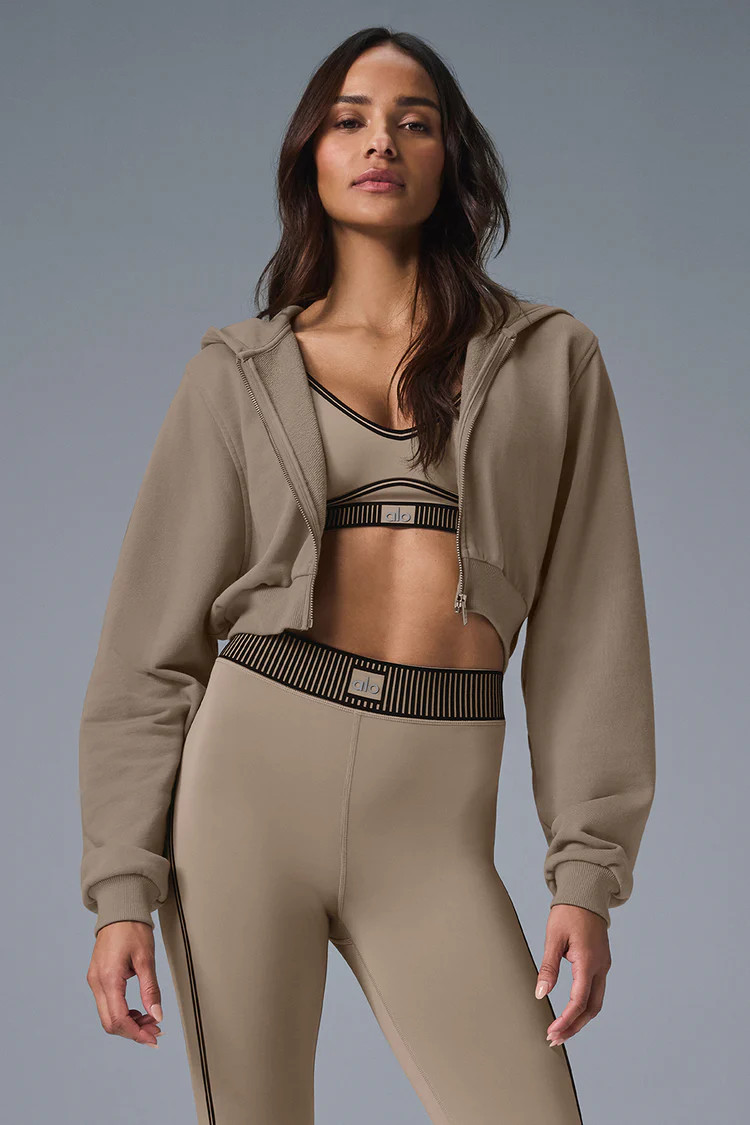 Sweet Escape Zip Up Hoodie - Gravel | Alo Yoga (US)