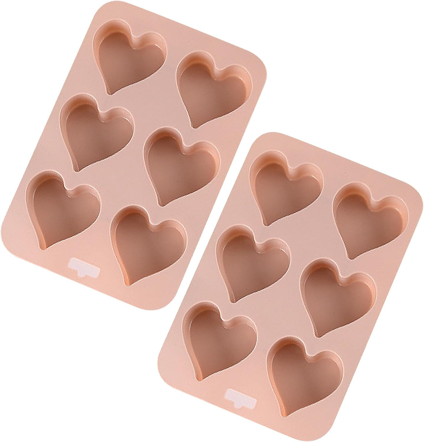 Kundalini 2PCS Heart Cake Mold for Baking, Valentine Heart Silicone Molds 6-Cavity Heart Shaped C... | Amazon (US)