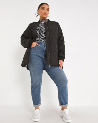 Black Quilted Bomber Jacket | Simply Be | Simply Be (UK)
