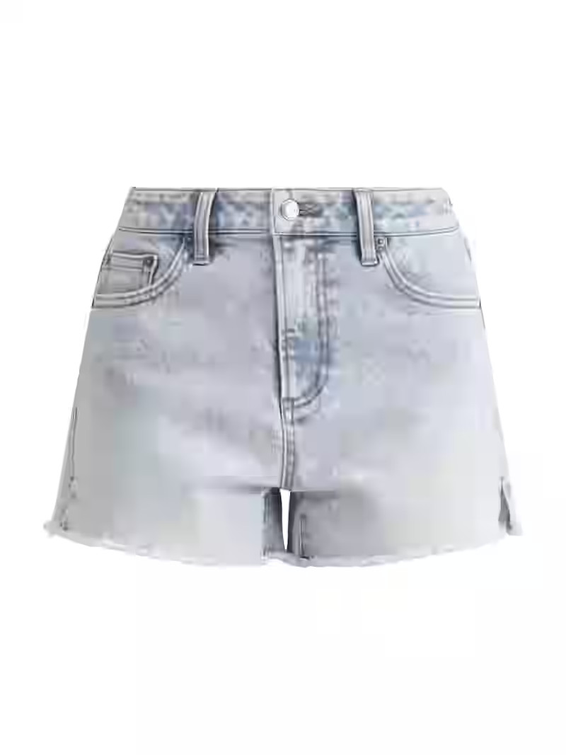 No Boundaries Mid Rise Frayed Hem Denim Shorts, Women's | Walmart (US)
