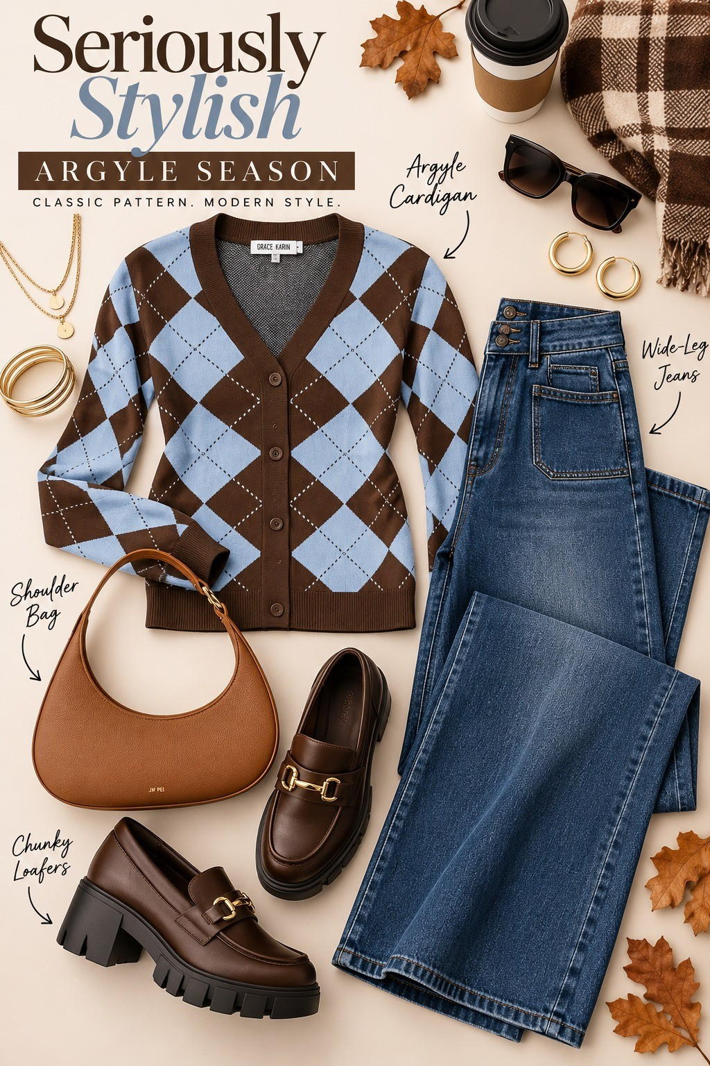 🤎💙 Seriously Stylish | Argyle SeasonPlaid sweater styles are having a moment, and I am HERE for this one. 😍I love the mix of brown and powder blue in this fitted argyle cardigan, especially paired with wide-leg denim. Add chunky brown loafers and a cognac shoulder bag and you've got an easy fall look that's comfortable, polished and still feels current.And can we talk about how good a fitted top looks with wide-leg jeans? The proportions just work. 👌🏾Shop the complete look or grab your favorite piece and style it your way.Style. Confidence. Comfort.#LTKOver40 #LTKStyleTip #PlaidSweaterStyles #ArgyleSweater #FallStyle #WomenOver40Style #Over50Style #SeriouslyStylish

#LTKmomlife #LTKSeasonal #LTKOver40