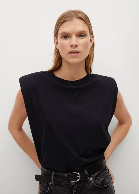 Shoulder pad t-shirt | MANGO (US)