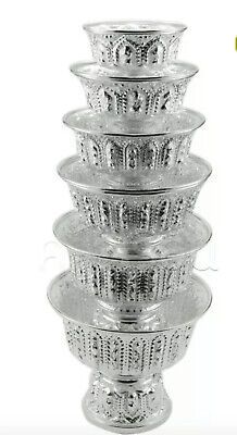 Vintage Style Phan Lao Thai Design High Foot Silver Tray Embossed Aluminium | eBay US