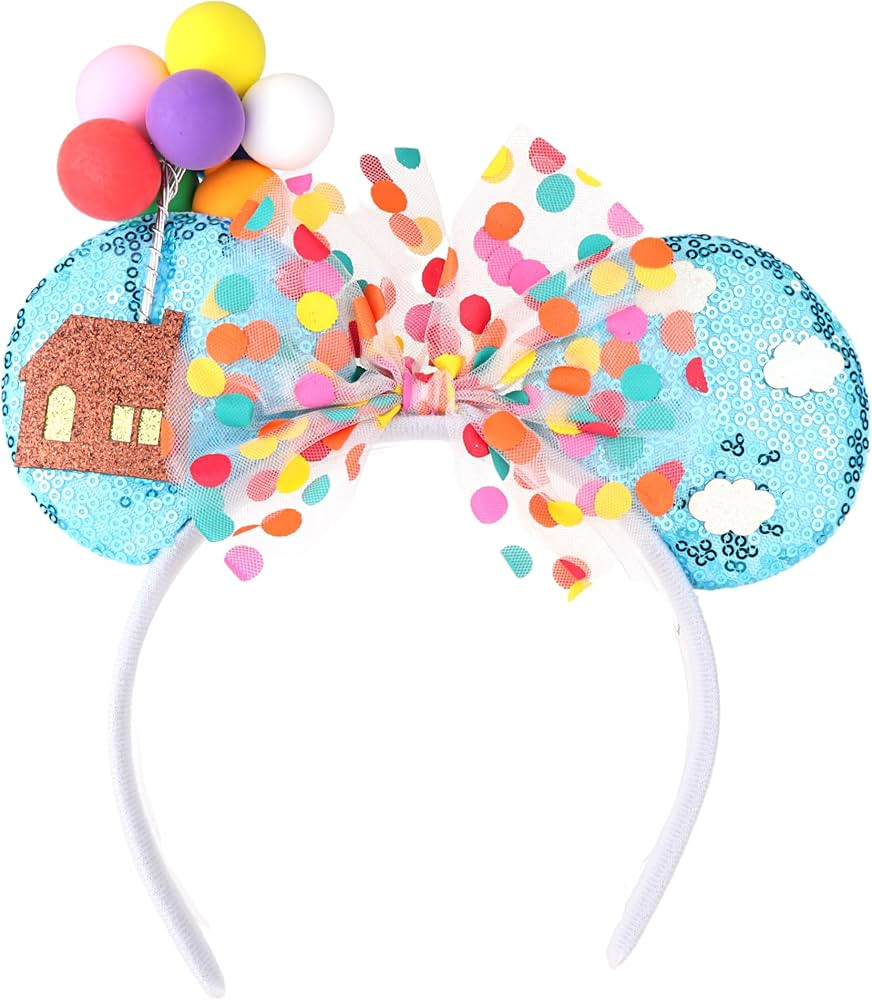 Needzo Balloon Up Sparkly Mouse Ears, Costume Hair Accessories with Bow, Sequins, One Size Fits M... | Amazon (US)