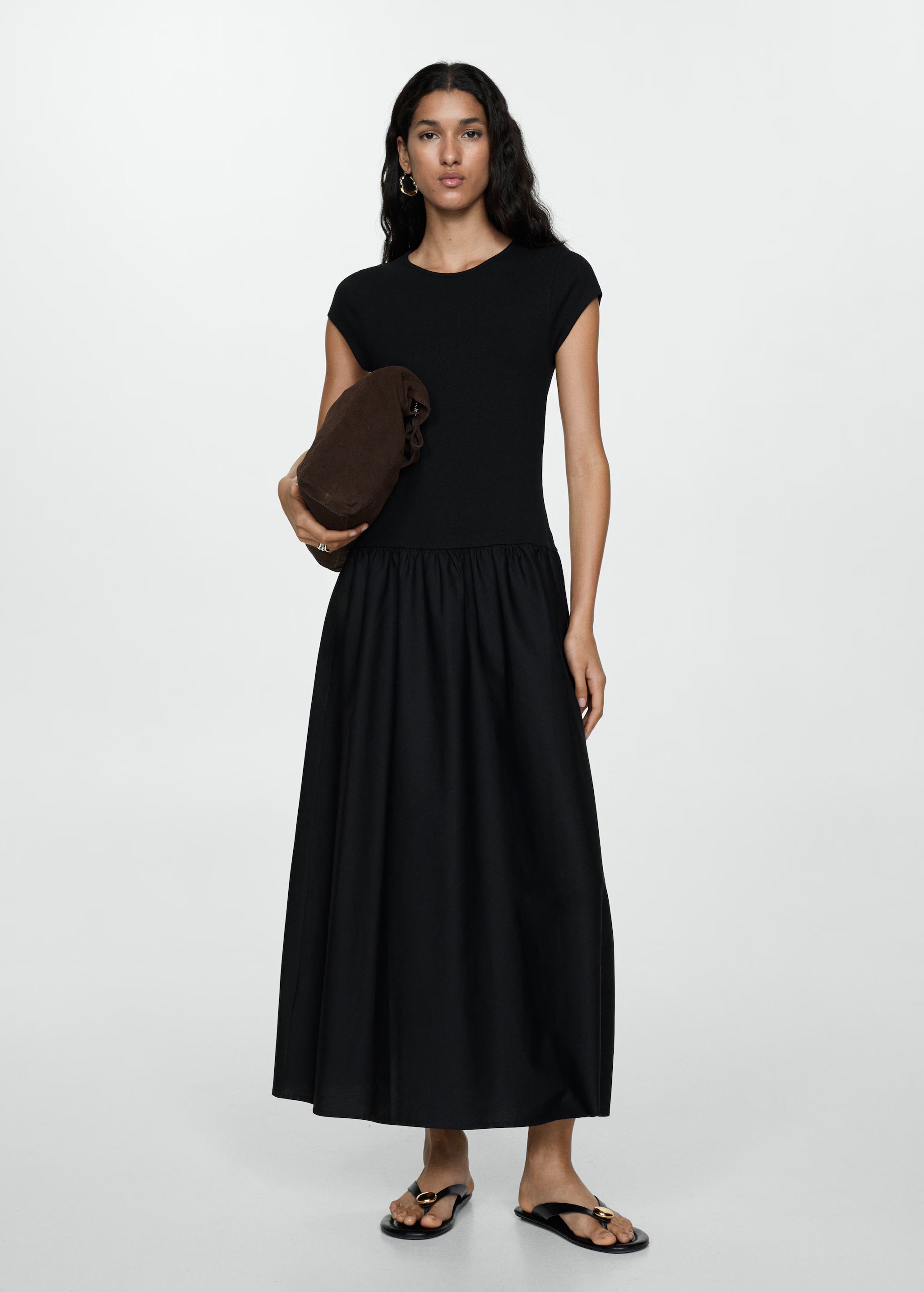 Flared dress with ruffled hem - Woman | MANGO USA | MANGO (US)