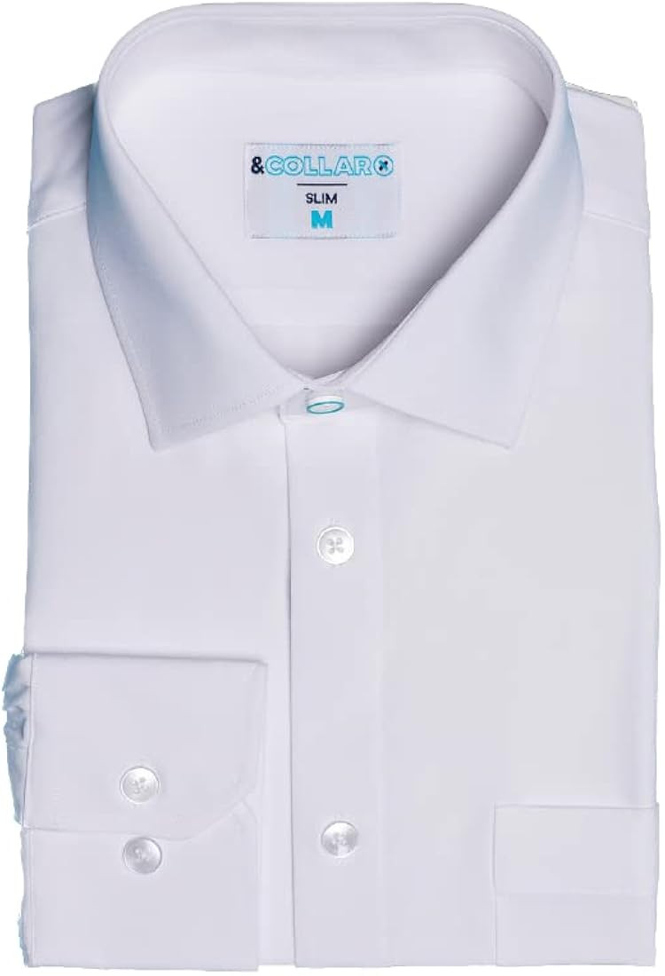 Slim Fit/Athletic Fit Long Sleeve Performance Men's Dress Shirt | Amazon (US)