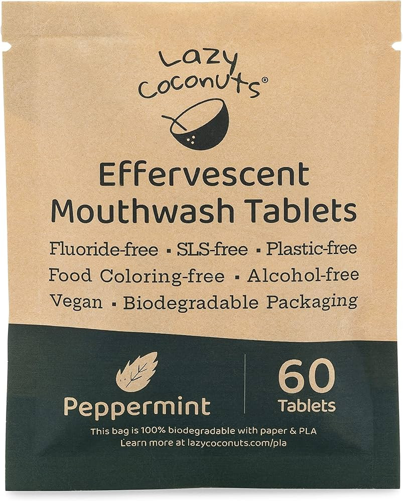 Mouthwash Tablets - Enhanced Flavor - Effervescent with Peppermint, Baking Soda and Thymol - Fluo... | Amazon (US)