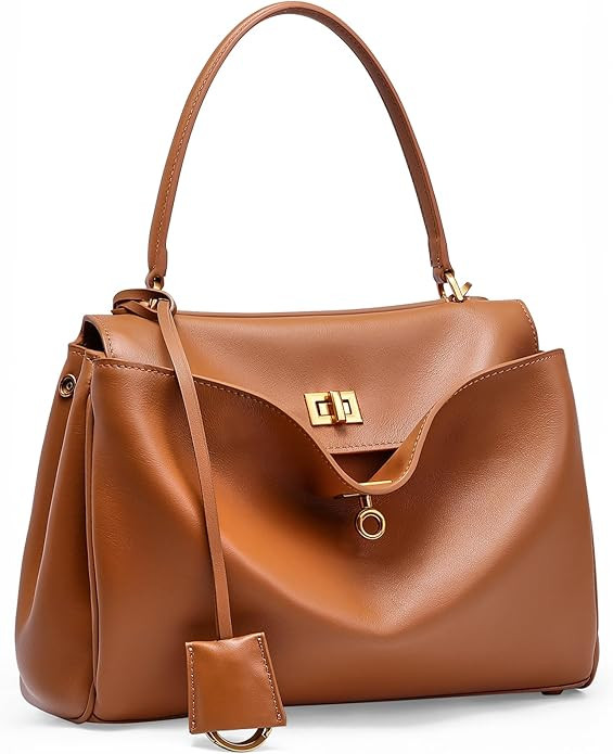 Genuine Leather Tote Bag for Women: Soft Leather Shoulder Handbags - Ladies Satchel Crossbody Pur... | Amazon (US)