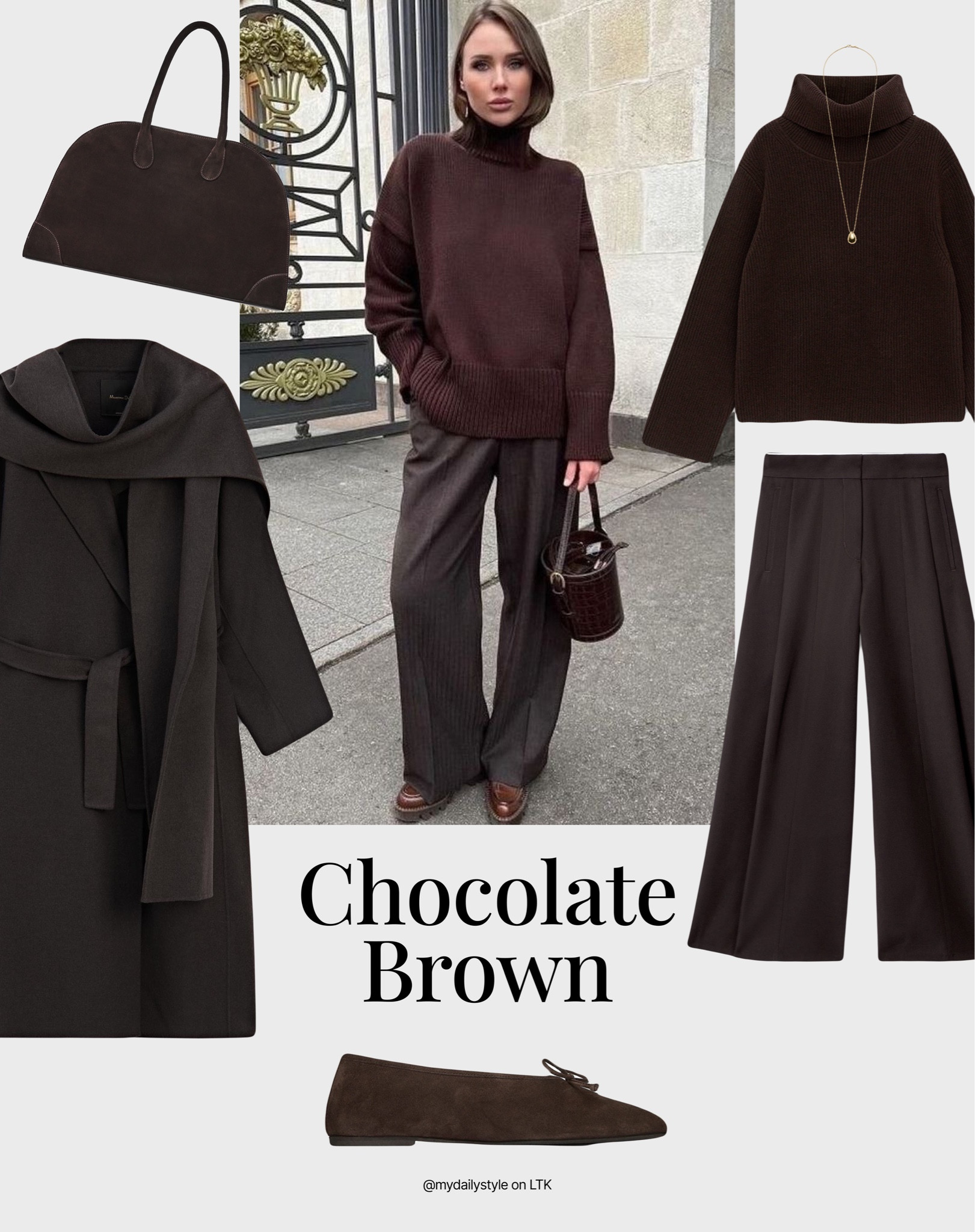 Chocolate brown is the perfect winter shade for everyone! Whether you're a statement-lover or trend-seeker, it fits in with various aesthetics. So, I’ve chosen the most gorgeous deep brown pieces & prepared outfit ideas with them (check them out in my profile) 🖤

Tags: chocolate brown, deep brown, brown shade, beige, pantone color 2025, mocha, winter style, winter outfit, winter look, winter fashion, easy styling, simple everyday look, chic & basic outfit, Parisian look, casual outfit, capsule wardrobe, office look, brunch style, high street, wool coat. 

#LTKwinter #LTKbag #LTKstyletip
