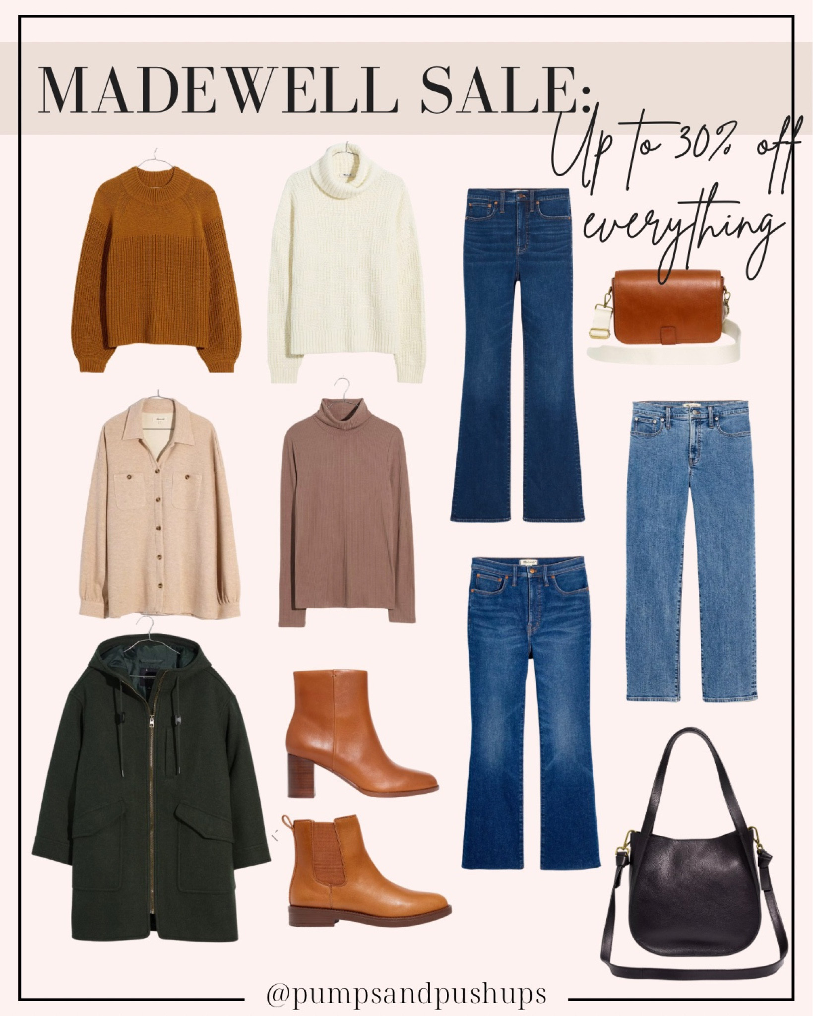 Madewell sale! 

20% off $100+ 
30% off $200+ 
Code: GOSPREE

Sizing in what I have here: 
All tops and sweaters: xxs, they all fit well and true to size 
Coat: xxs, a little oversized 
Boots: true to size 
Jeans: (not part of the sale unfortunately) petite 24, flare jeans are full length and fit with flats. Cropped flares hit at the ankle. Vintage straight jeans hit at the ankle and have a true mid rise. 

#LTKsalealert
