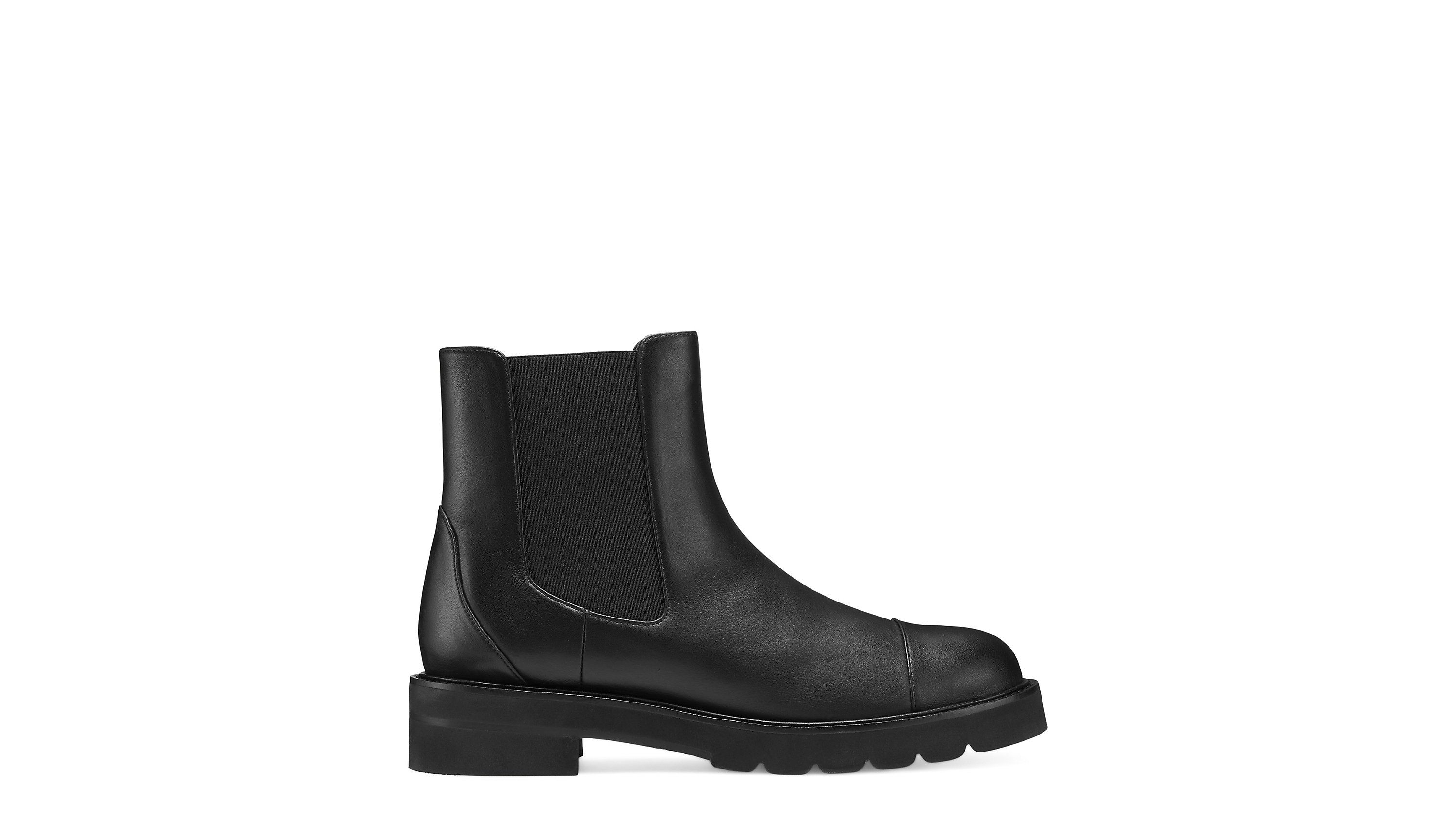 Stuart Weitzman Frankie Lift Booties, Black Leather, Size: 7.5 Narrow | Stuart Weitzman (US)