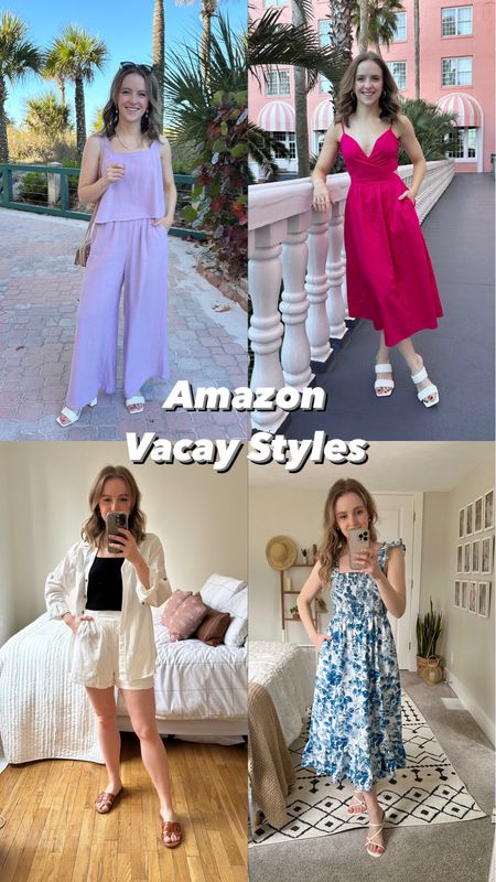 Amazon vacation ready styles. 
Xs in both dresses. Small in sets
#amazon #vacation #resort

#LTKstyletip #LTKtravel #LTKSeasonal
