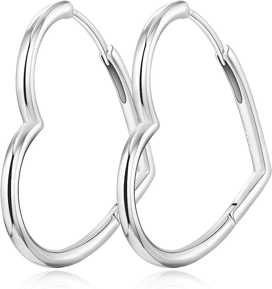 Hollow Heart Earrings Lightweight Geometric Big Hoop Earrings For Women Teen Girls Sweet Love Hea... | Amazon (US)