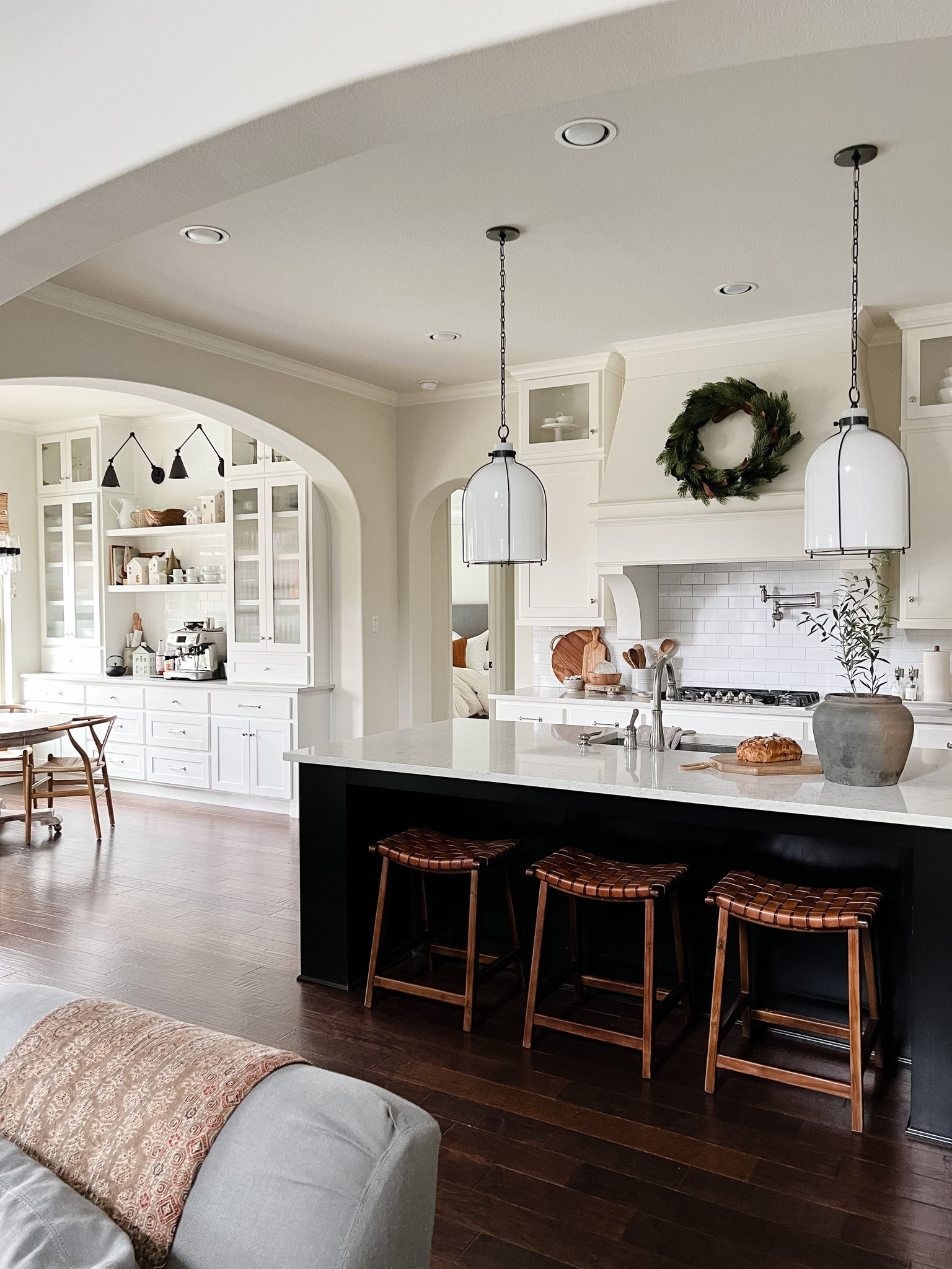My woven leather kitchen counter stools are on sale!  

I’m still so thrilled with this purchase.  We went from four smaller stools to three larger stools and I don’t miss having the extra seat one bit.  I love the added warmth these wood stools bring to the kitchen and am totally down the the comfortable curved leather seat.



#LTKhome