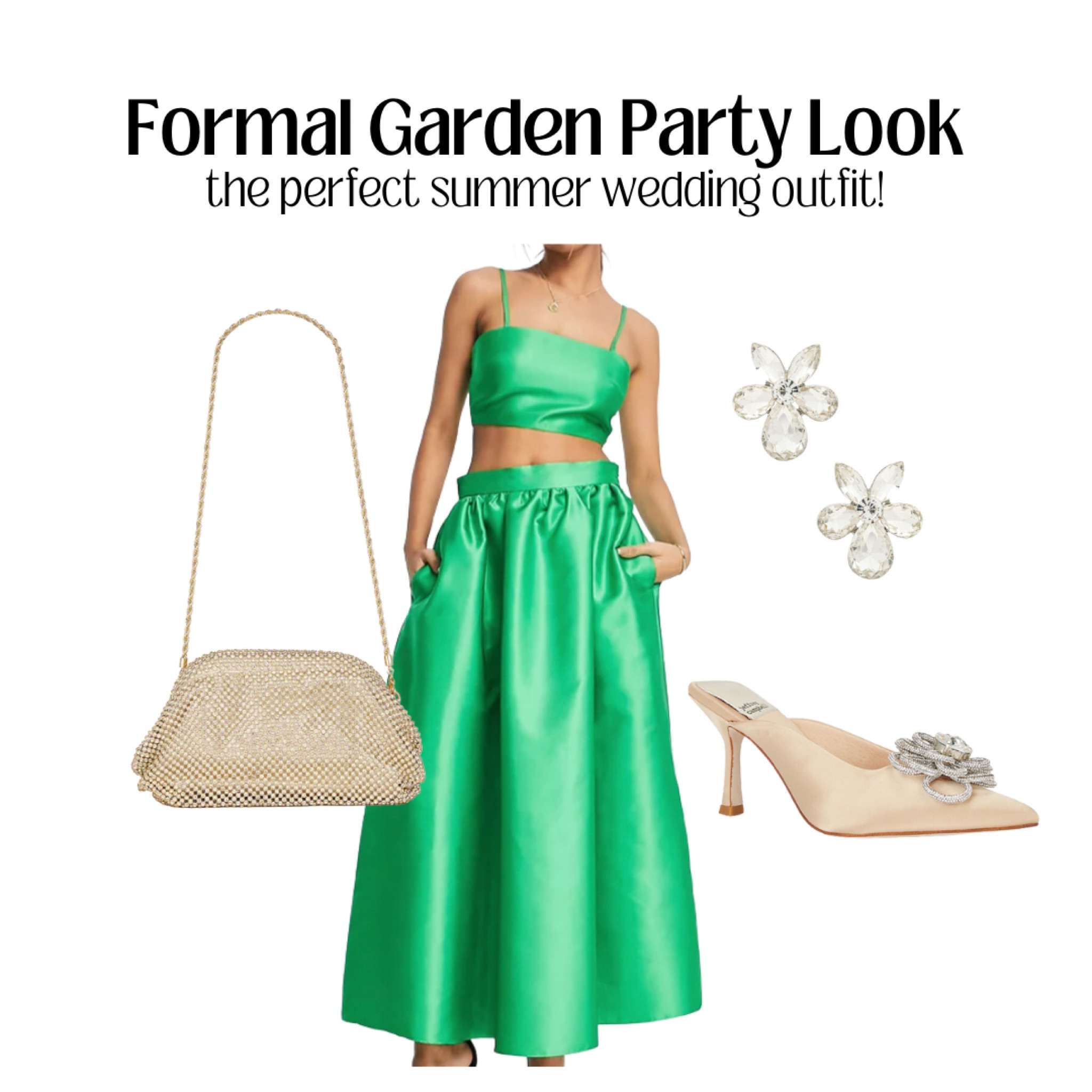 now this is what I call a formal dressy outfit for spring/summer 💚 this outfit is fancy enough for a wedding but comfy enough for an outdoor space. Love the sassy 2 piece aspect of this as well 🦎 

#LTKunder100 #LTKseasonal #weddingguest #guestdress #greendress #formalwear #formaldress #guestdresses #weddingguestdresses #LTKfind #LTKeurope #pariswedding #italywedding #destinationwedding #LTKgiftguide 

#LTKwedding #LTKstyletip #LTKshoecrush
