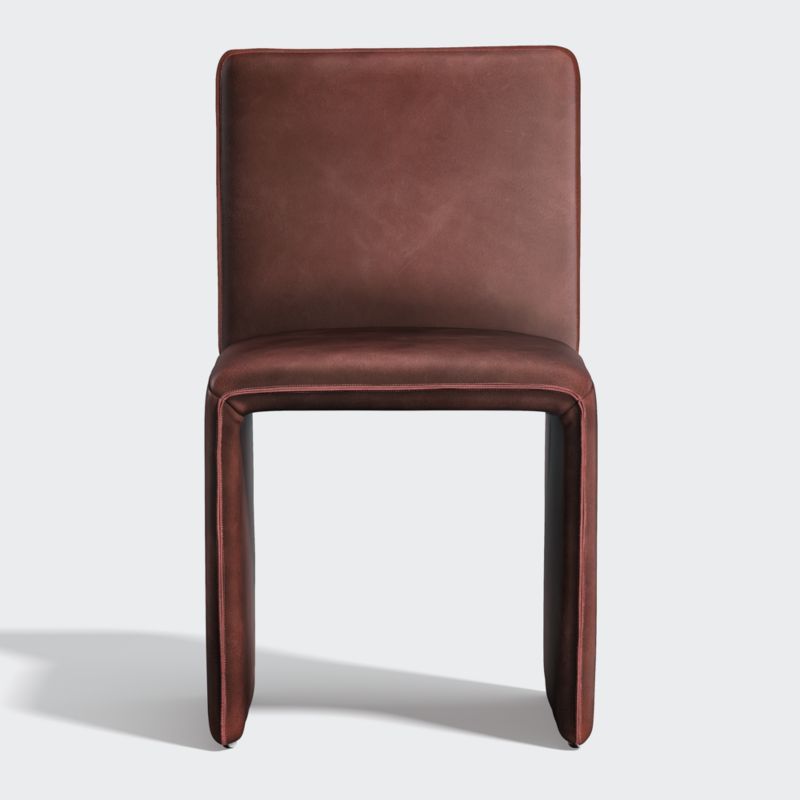 Venn Burgundy Leather Side Chair + Reviews | Crate & Barrel | Crate & Barrel