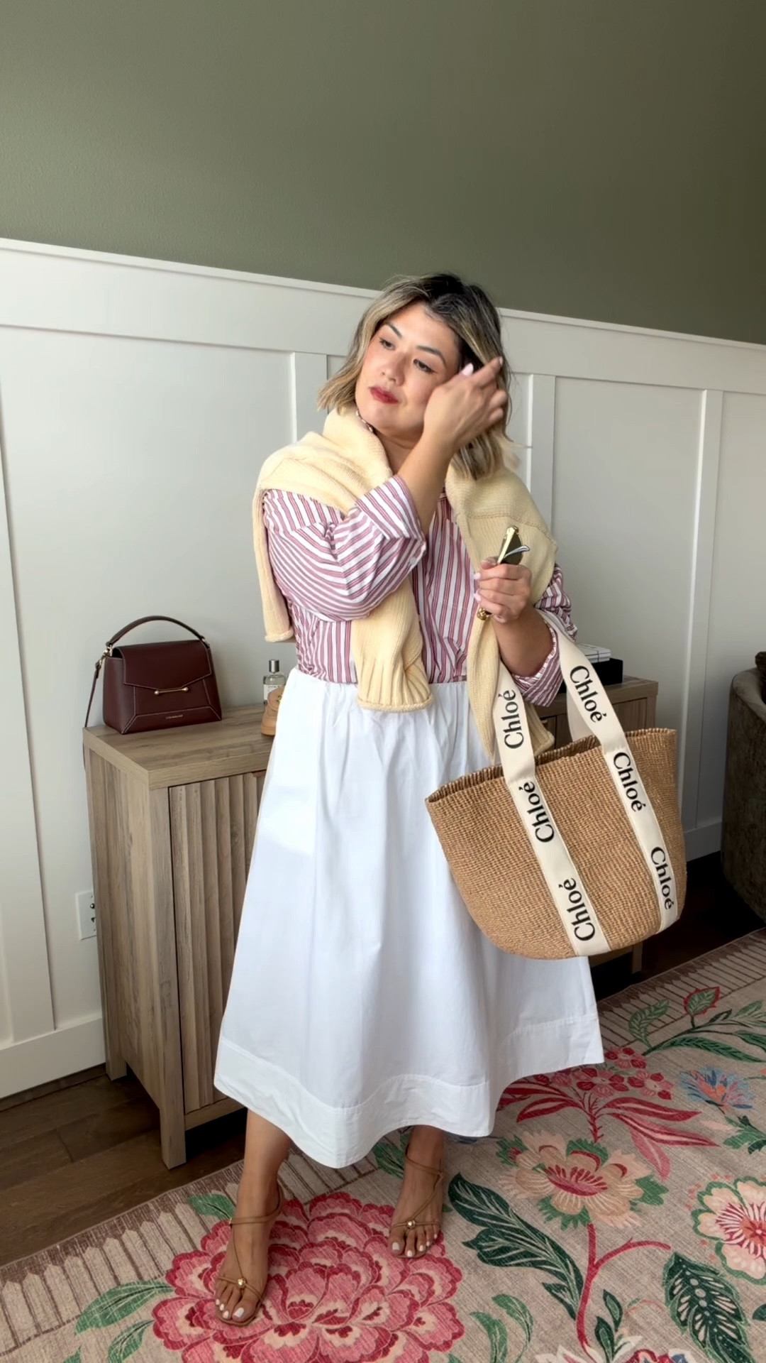 As someone who waits before jumping in any trend, I’m officially on board with this one. Personally, I find this trend to be less “trendy” because a “white poplin skirt” is classic and timeless. 

I’ve tried many of these skirts before landing on this one. I highly recommend you do the same because not all white poplin skirts are made equally.

Based on my body shape and my must haves in a white skirt, I found this one to be most flattering. One of my biggest pet peeves, which sometimes is unavoidable, is the attached slip that goes only halfway down the skirts length. Over the years, I’ve stated wearing nude shaper shorts underneath my skirts to prevent chaffing between my thighs. For that reason, I reached for a white skirt that had a slightly thicker poplin material but without a slip. That allowed me to avoid that dreaded line in the middle of the skirt while maintaining maximum airflow without the double layer. I understand that this may not be everyone’s approach, but it works for me. 

I found the skirt incredibly easy to style with cloths already in my closet. And to be quite honest, I could probably find a handful of other ways to wear it both casually and slightly elevated. 

Not saying that you need one, but if you’ve been on the fence, take your time and find your version… the one you’ll actually reach for.

If you want to try this exact same skirt, I recommend sizing down one. I would typically wear a large in a skirt and I went with a medium, and it is still roomy. This one does have an elastic waistband, no liner, with pockets.

#whiteskirt #springoutfits 