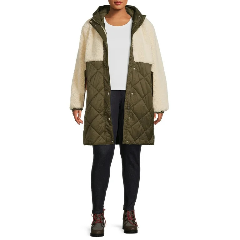 Mark Alan Women's Faux Sherpa Quilted Coat | Walmart (US)