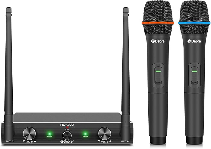 D Debra Audio AU200 Pro UHF 2 Channel Wireless Microphone System with Cordless Handheld Lavalier ... | Amazon (US)