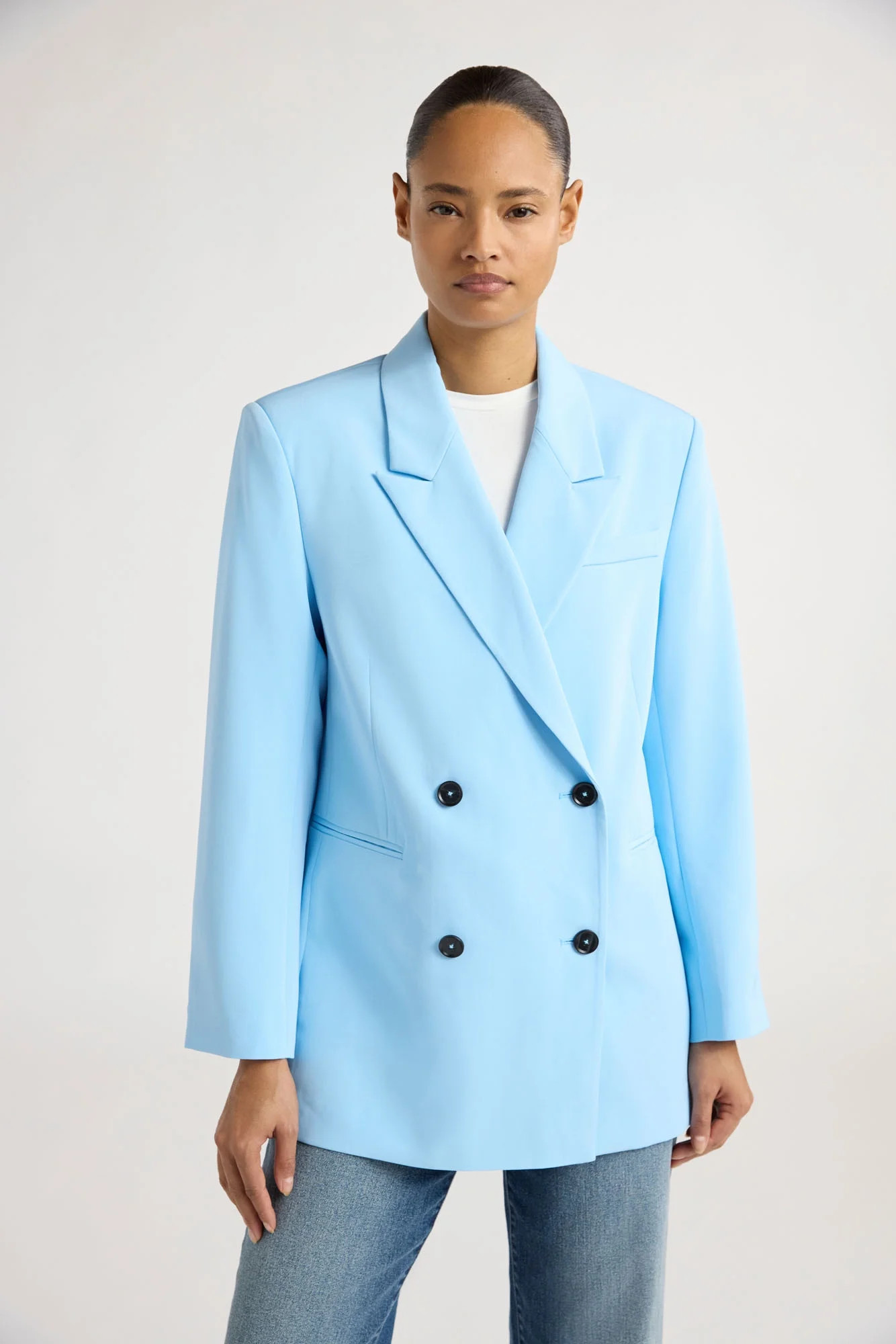 Scoop Women's and Women's Plus Ultimate Crepe Slouchy Double Breasted Blazer, Sizes XS-4X | Walmart (US)