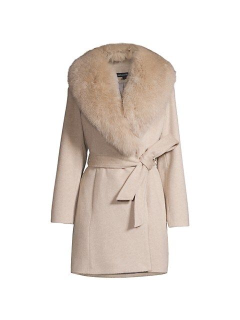 Shawl Fur Collar Wrap Coat | Saks Fifth Avenue