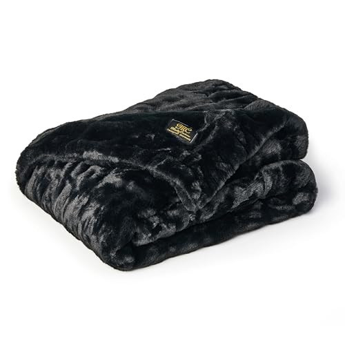 Minky Couture Hugs Blanket - Extra Plush Blanket for Premium Gifting - Stretchy Bubbled Cozy Throw - Silky Smooth - Durable & Machine-Washable - Travel-Friendly - Travel, Black | Amazon (US)