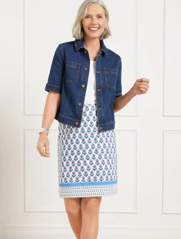 Short Sleeve Jean Jacket - Erica Wash | Talbots