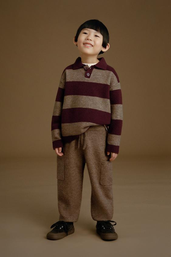 STRIPED KNIT POLO SWEATER | Zara US