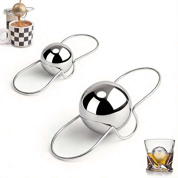 2pcs Espresso Cooling Ball, Reusable Metal Ice Cubes, Stainless Steel Frozen Ice Balls for Coffee... | Amazon (US)