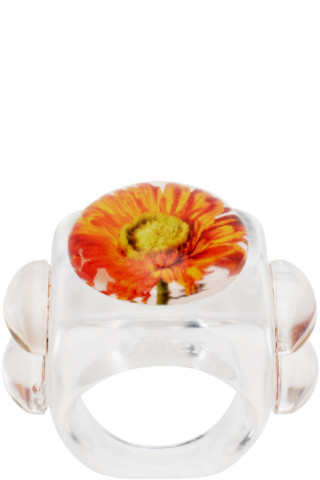 Transparent Tetier Bijoux Edition Iconic Flor Naranja Ring | SSENSE